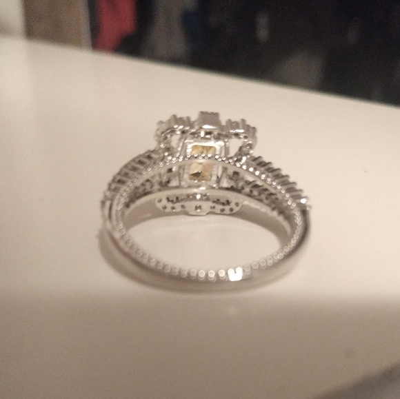 14k WG/Silver Victorian Citrine Topaz Fancy Ring 8 - Picture 11 of 13